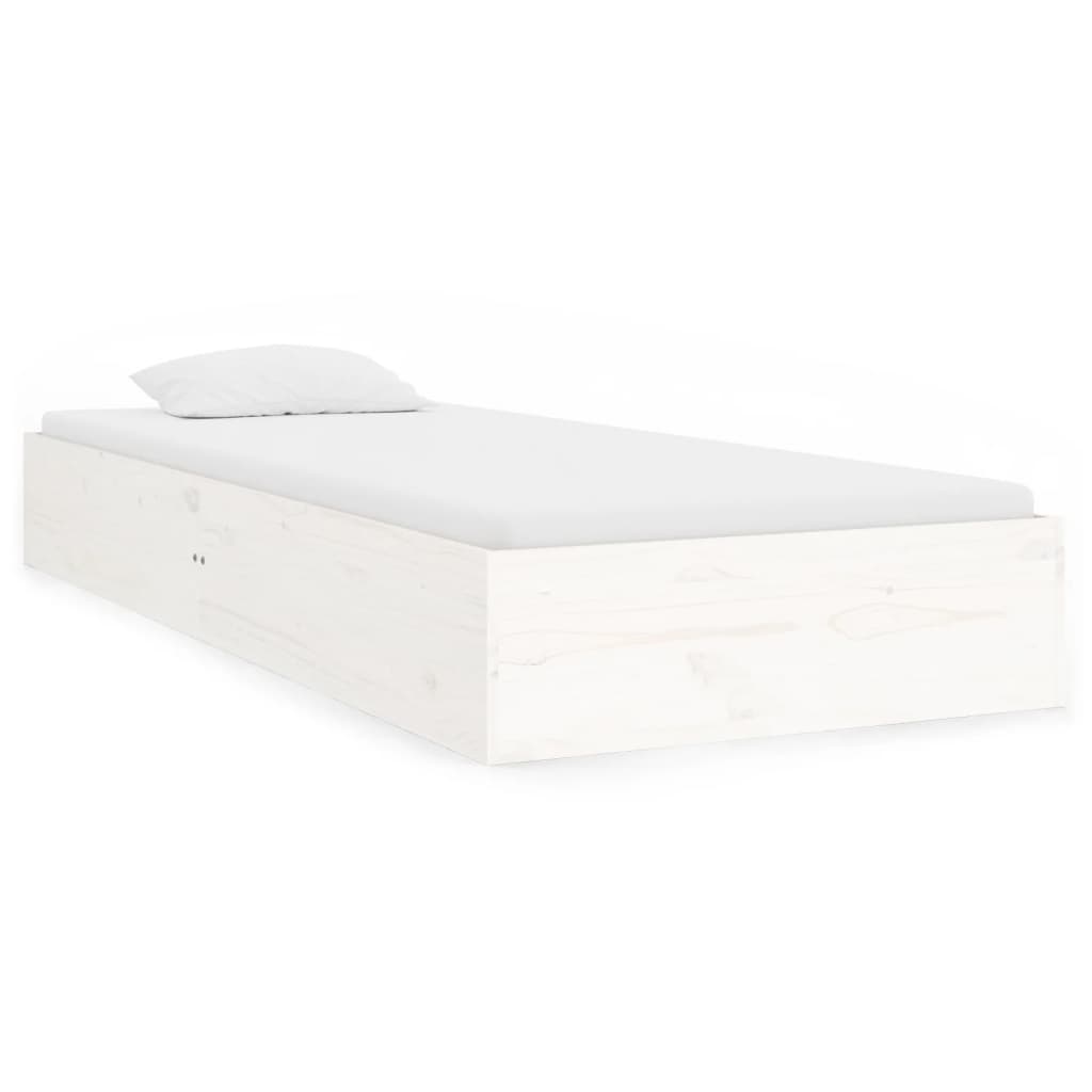 Bedframe Massief Hout Wit 90X190 Cm 3Ft Single