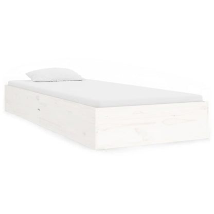 Bedframe Massief Hout Wit 90X190 Cm 3Ft Single