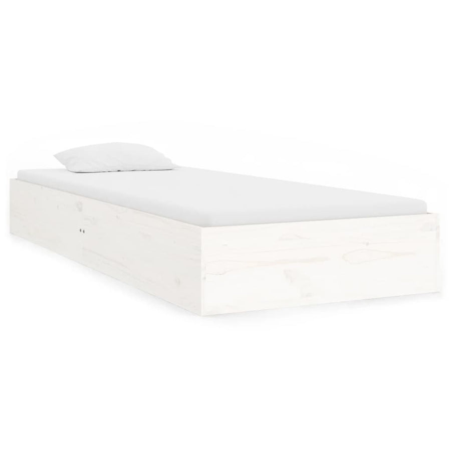 Bedframe Massief Hout Wit 90X190 Cm 3Ft Single