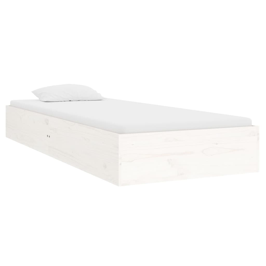 Bedframe Massief Hout Wit 90X190 Cm 3Ft Single