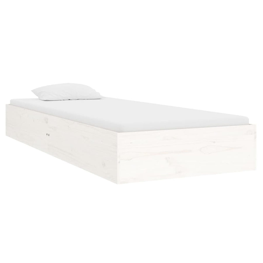 Bedframe Massief Hout Wit 90X190 Cm 3Ft Single