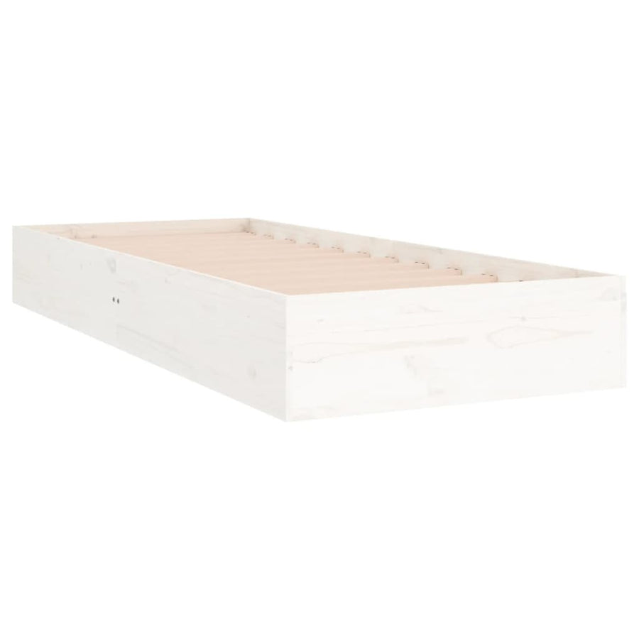 Bedframe Massief Hout Wit 90X190 Cm 3Ft Single