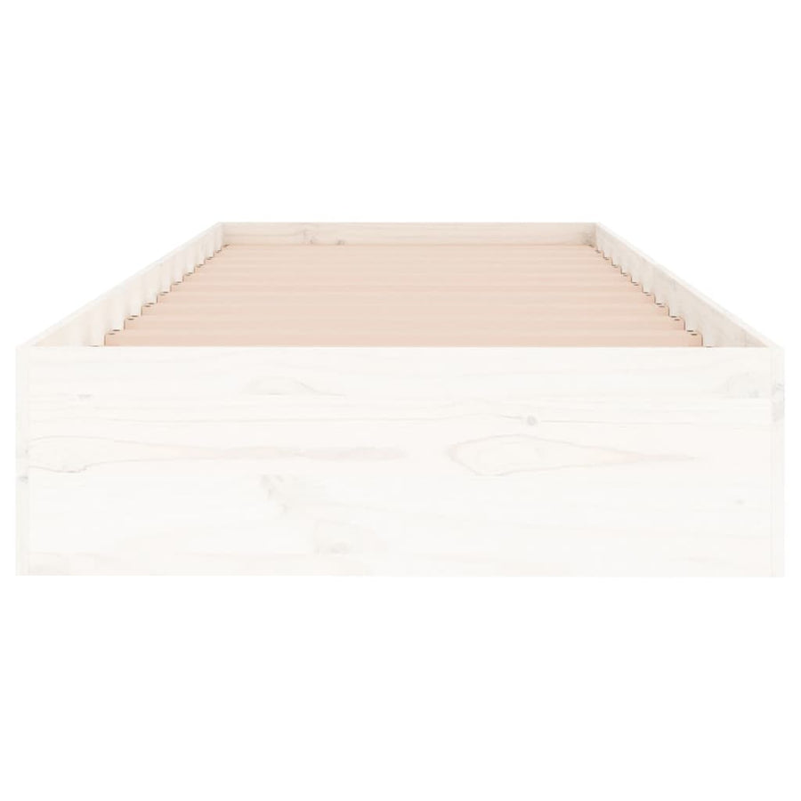 Bedframe Massief Hout Wit 90X190 Cm 3Ft Single