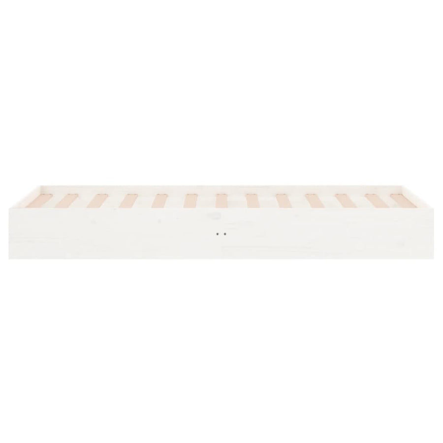 Bedframe Massief Hout Wit 90X190 Cm 3Ft Single