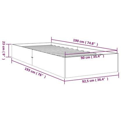 Bedframe Massief Hout Wit 90X190 Cm 3Ft Single