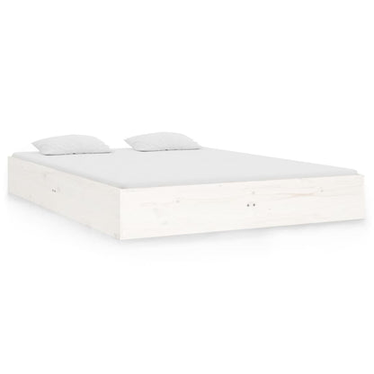 Bedframe Massief Hout Wit 120X190 Cm 4Ft Small Double