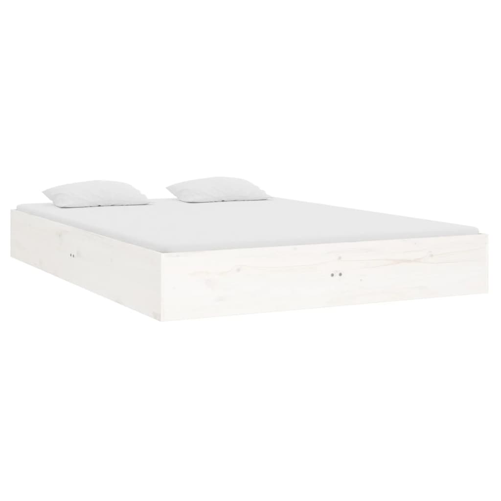 Bedframe Massief Hout Wit 120X190 Cm 4Ft Small Double