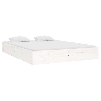 Bedframe Massief Hout Wit 120X190 Cm 4Ft Small Double