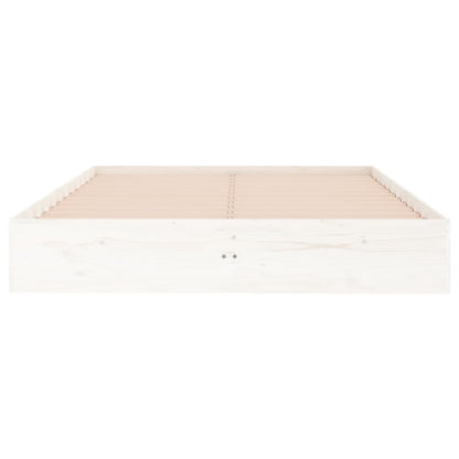 Bedframe Massief Hout Wit 120X190 Cm 4Ft Small Double