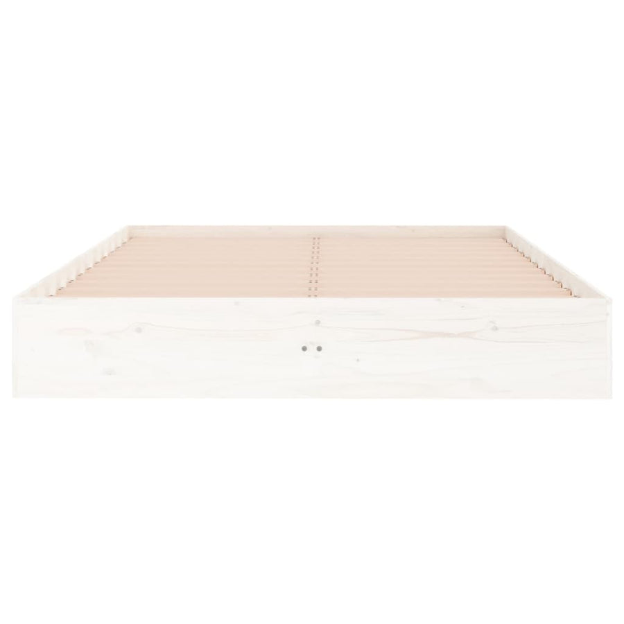 Bedframe Massief Hout Wit 120X190 Cm 4Ft Small Double