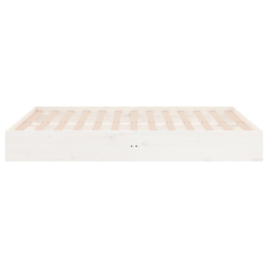 Bedframe Massief Hout Wit 120X190 Cm 4Ft Small Double