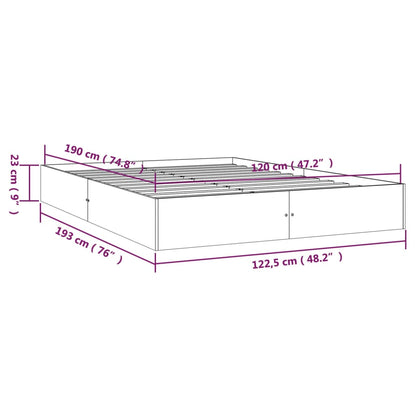 Bedframe Massief Hout Wit 120X190 Cm 4Ft Small Double