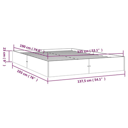 Bedframe Massief Hout 135X190 Cm Double