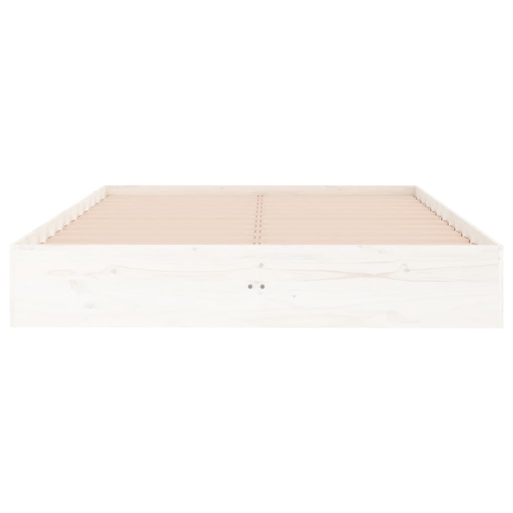 Bedframe Massief Hout Wit 135X190 Cm 4Ft6 Double