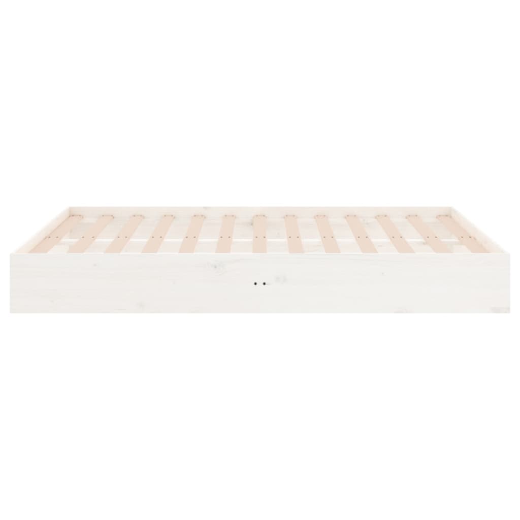 Bedframe Massief Hout Wit 135X190 Cm 4Ft6 Double