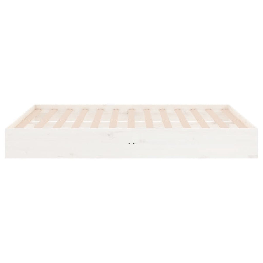 Bedframe Massief Hout Wit 140X190 Cm