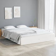 Bedframe massief grenenhout 140x190 cm wit