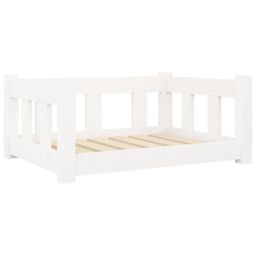 Hondenmand 65,5X50,5X28 Cm Massief Grenenhout 65.5 x 50.5 x 28 cm Wit