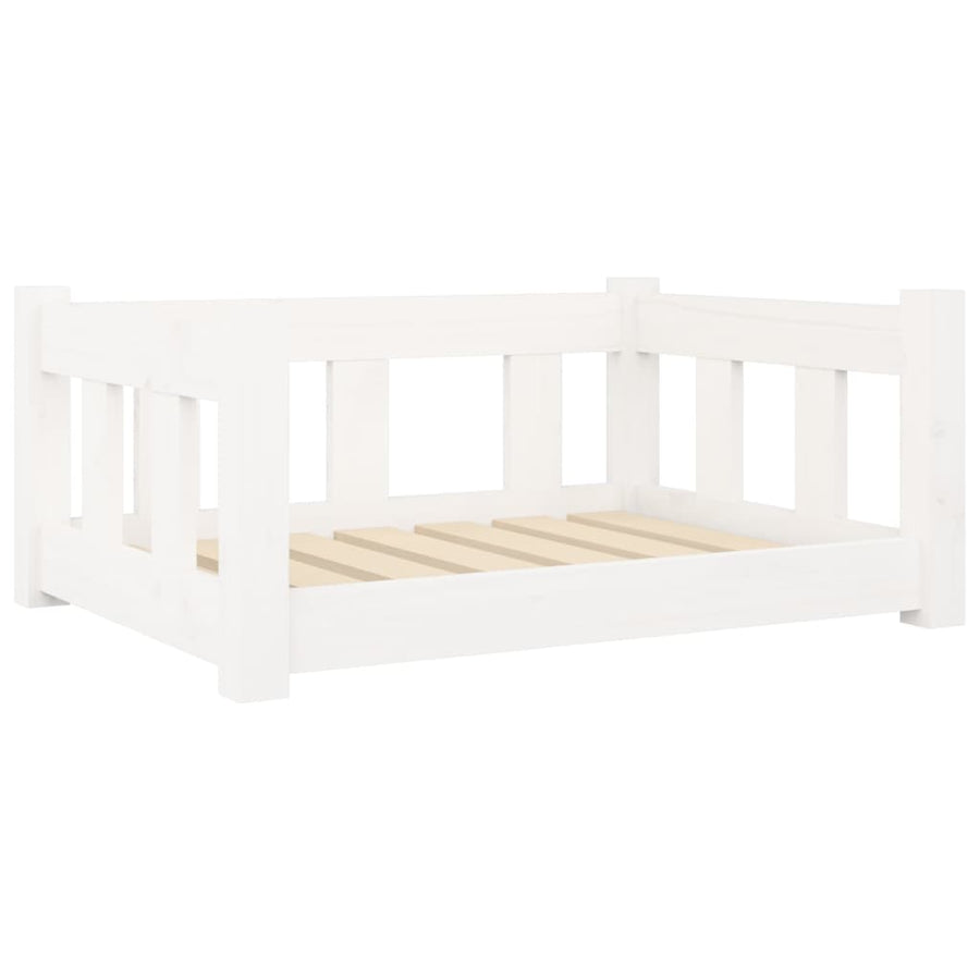 Hondenmand 65,5X50,5X28 Cm Massief Grenenhout 65.5 x 50.5 x 28 cm Wit