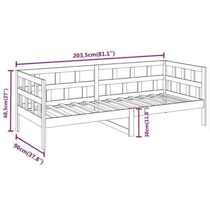 Slaapbank Massief Grenenhout Wit 90X200 Cm