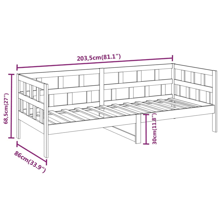 Slaapbank Massief Grenenhout 80X200 Cm