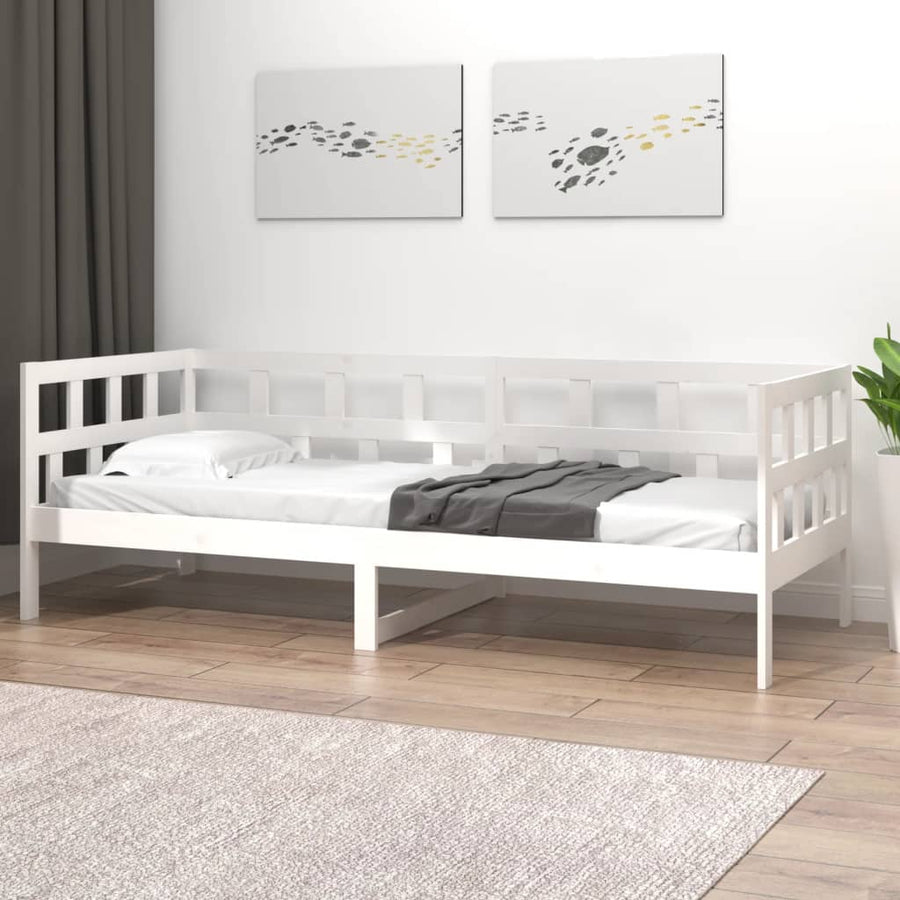 Slaapbank Massief Grenenhout Wit 80X200 Cm