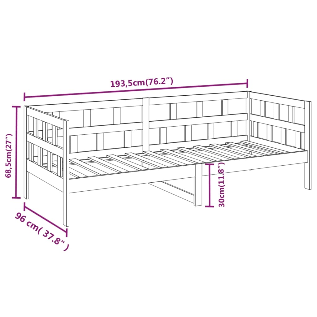 Slaapbank Massief Grenenhout 90X190 Cm