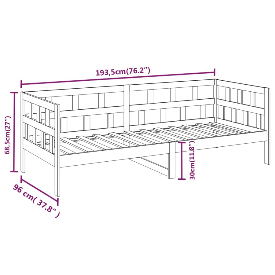 Slaapbank Massief Grenenhout 90X190 Cm