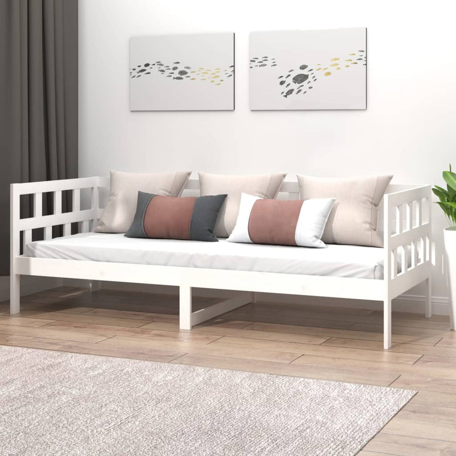 Slaapbank Massief Grenenhout Wit 90X190 Cm