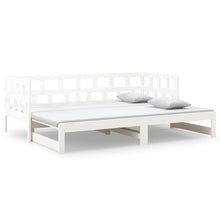 Slaapbank Uitschuifbaar Massief Grenenhout Wit 2X(90X200) Cm