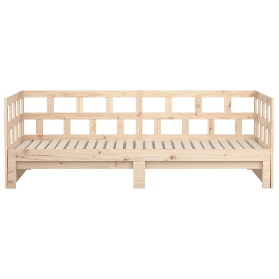 Slaapbank Uitschuifbaar Massief Grenenhout 2X(80X200) Cm 80 x 200 cm Naturel