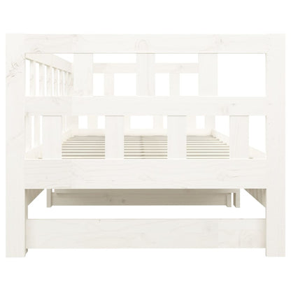 Slaapbank Uitschuifbaar Massief Grenenhout 2X(80X200) Cm 80 x 200 cm Wit