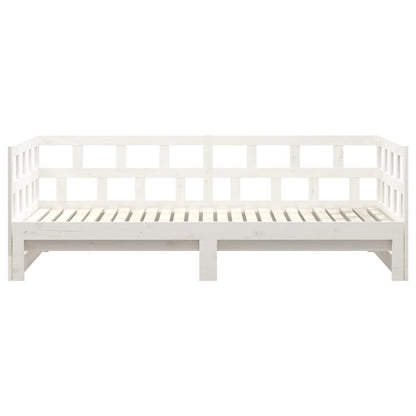 Slaapbank Uitschuifbaar Massief Grenenhout 2X(90X190) Cm 90 x 190 cm Wit