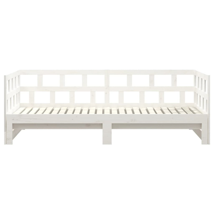 Slaapbank Uitschuifbaar Massief Grenenhout 2X(90X190) Cm 90 x 190 cm Wit