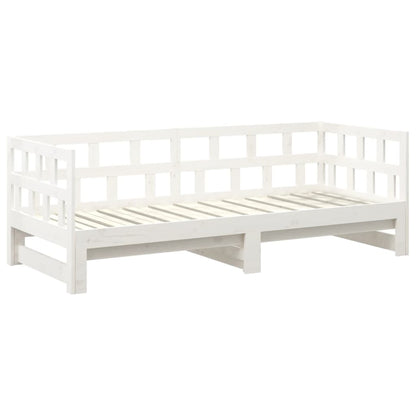 Slaapbank Uitschuifbaar Massief Grenenhout 2X(90X190) Cm 90 x 190 cm Wit