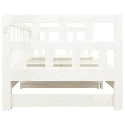 Slaapbank Uitschuifbaar Massief Grenenhout 2X(90X190) Cm 90 x 190 cm Wit
