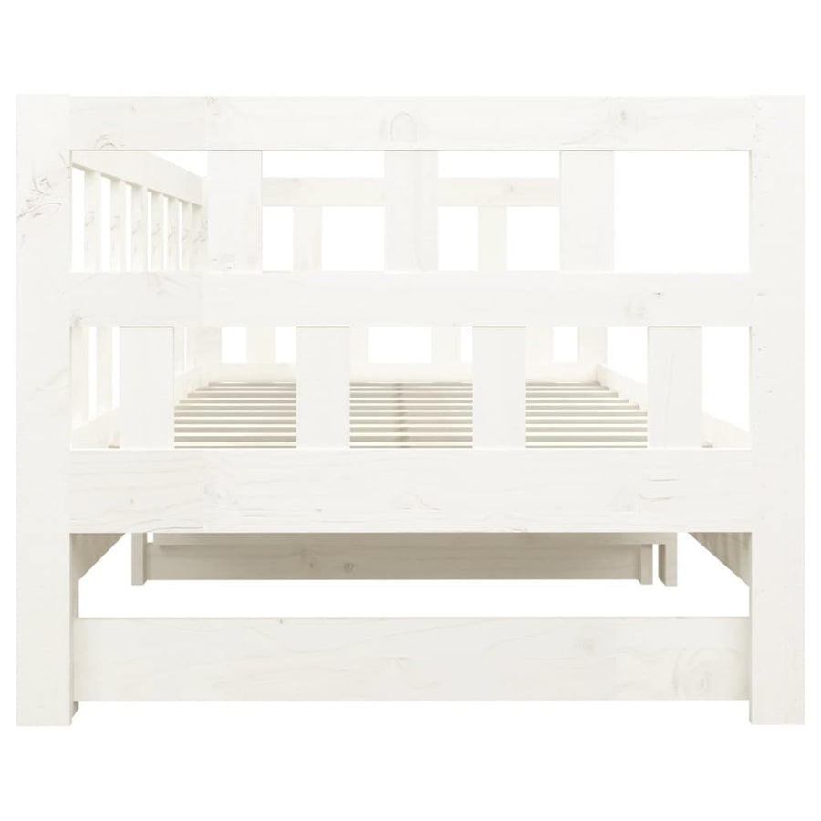 Slaapbank Uitschuifbaar Massief Grenenhout 2X(90X190) Cm 90 x 190 cm Wit