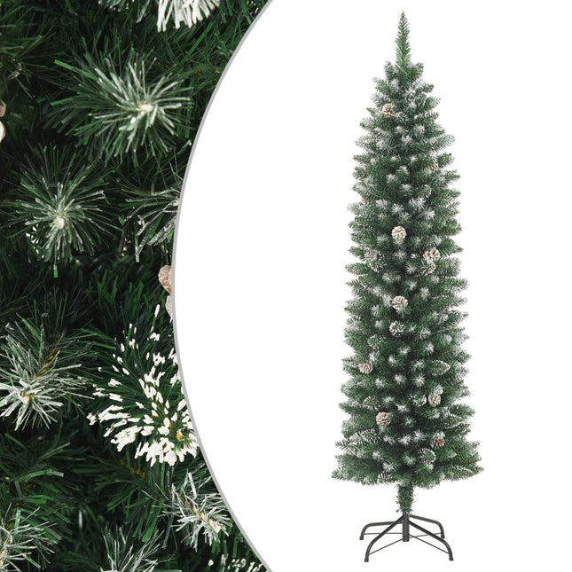 Kunstkerstboom Smal Met Standaard 20 Cm Pvc 210 x 55 cm