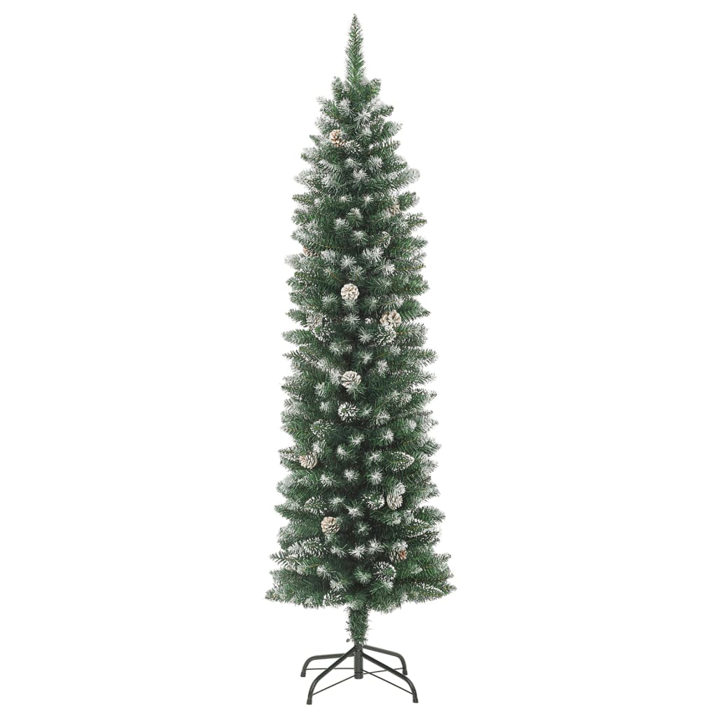 Kunstkerstboom Smal Met Standaard 20 Cm Pvc 210 x 55 cm