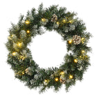 Kerstkrans Met Led-Lampjes 60 Cm Pvc Groen 60 x 60 cm