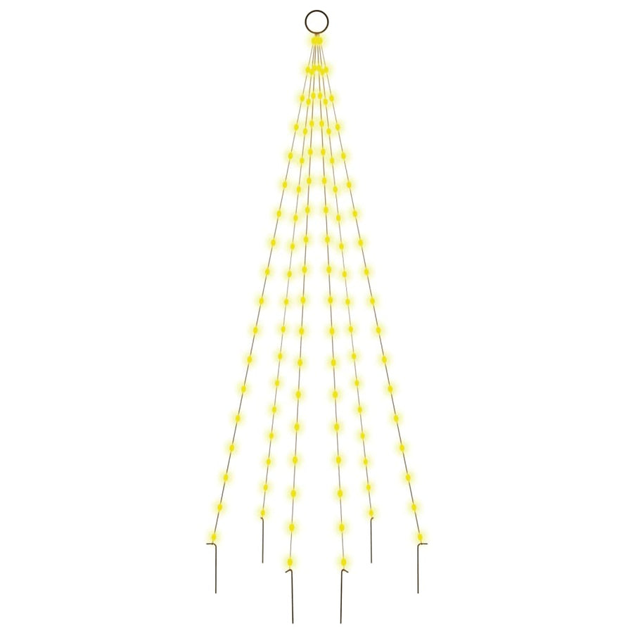 Vlaggenmast Kerstboom 108 Led's Warmwit 180 Cm