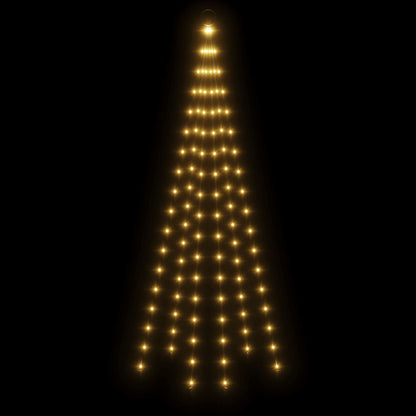 Vlaggenmast Kerstboom 108 Led's Warmwit 180 Cm