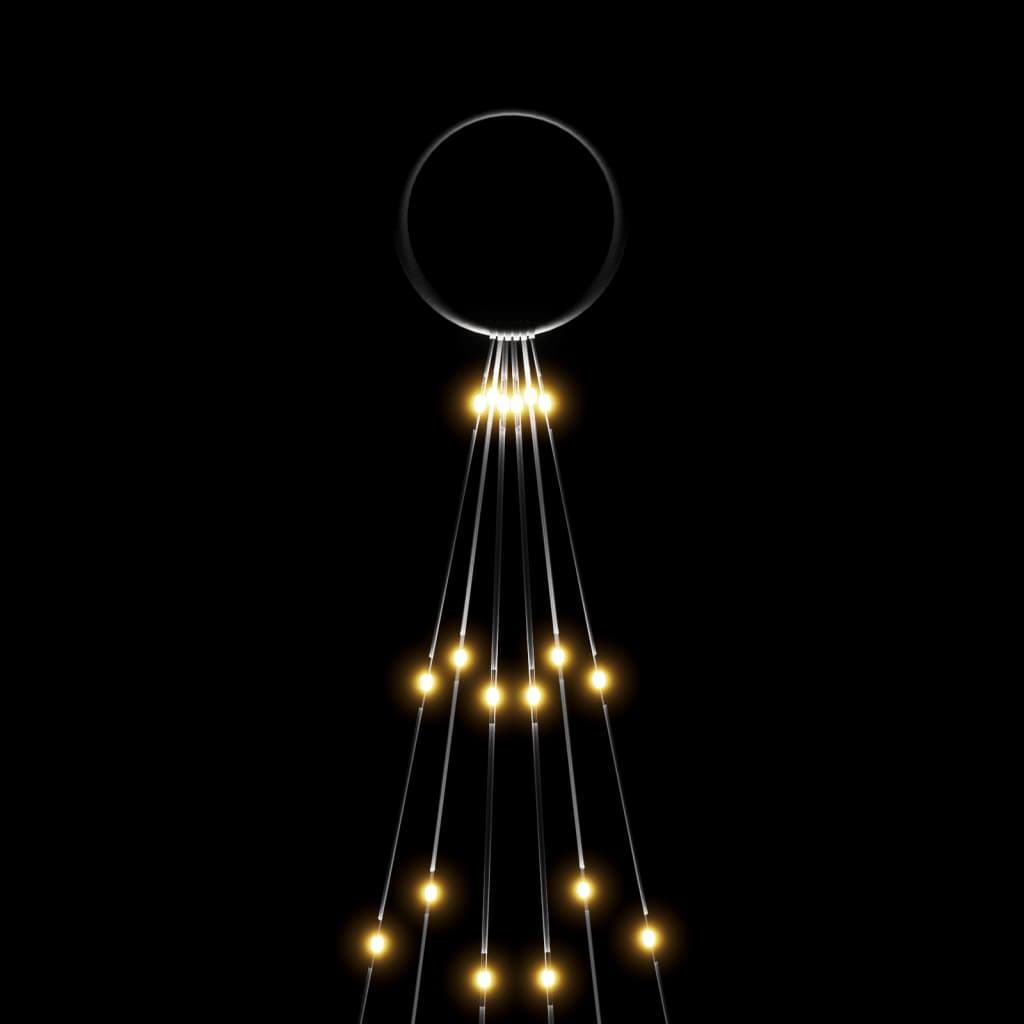 Vlaggenmast Kerstboom 108 Led's Warmwit 180 Cm