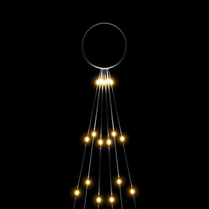 Vlaggenmast Kerstboom 108 Led's Warmwit 180 Cm
