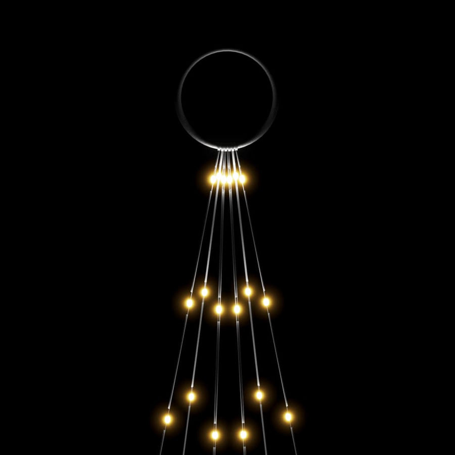 Vlaggenmast Kerstboom 108 Led's Warmwit 180 Cm