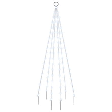Vlaggenmast kerstboom 108 LED's koudwit 180 cm