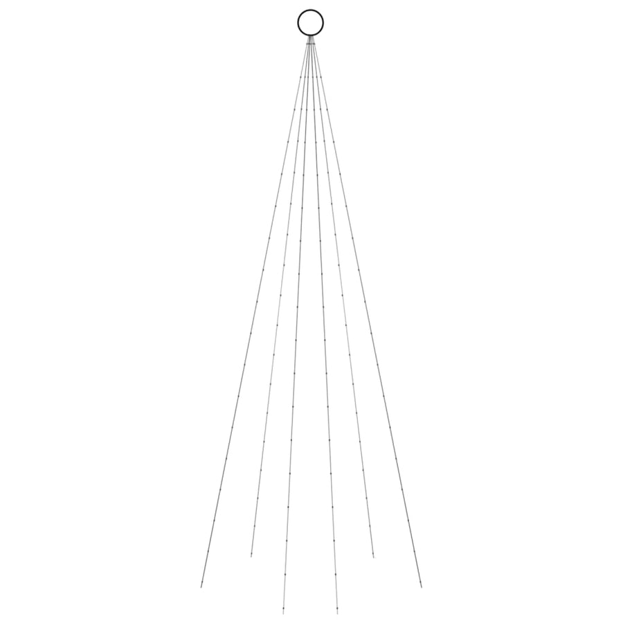 Vlaggenmast kerstboom 108 LED's koudwit 180 cm