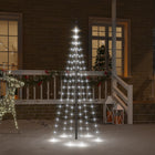 Vlaggenmast kerstboom 180 cm 108 LED koudwit
