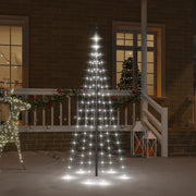 Vlaggenmast kerstboom 180 cm 108 LED koudwit