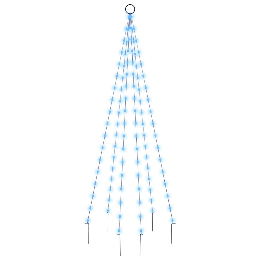 Vlaggenmast Kerstboom 108 Led's Blauw 180 Cm